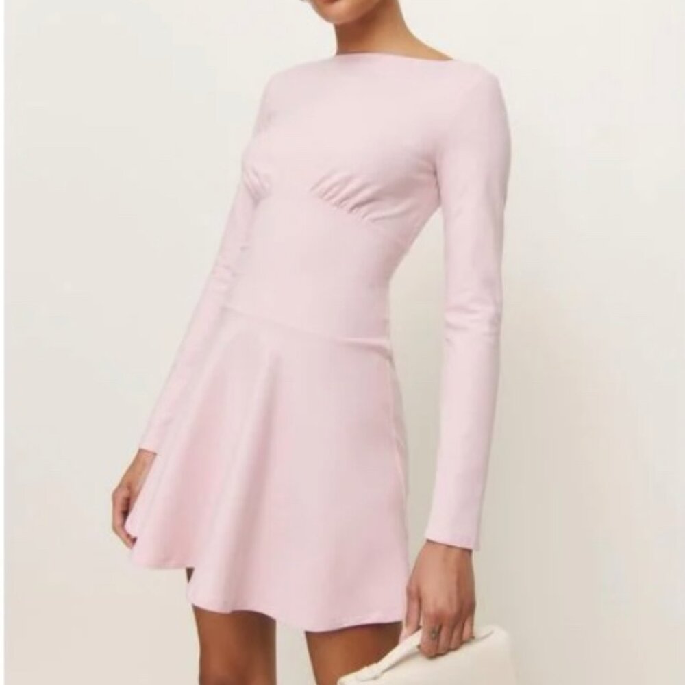 Reformation Pink Long Sleeve Mini Dress - LIKE NEW